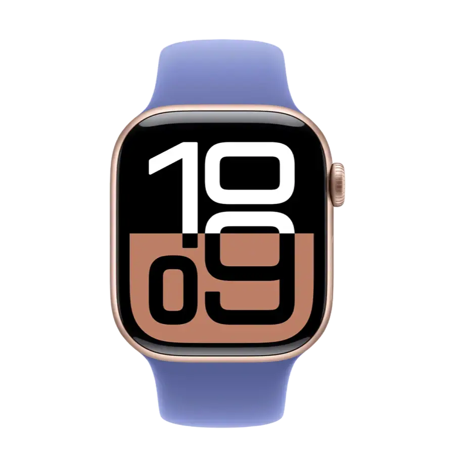 Apple Watch Series 10 GPS 42mm Rose Gold Aluminum Case with Periwinkle Sport Band - S/M (MWWY3+MDT14)