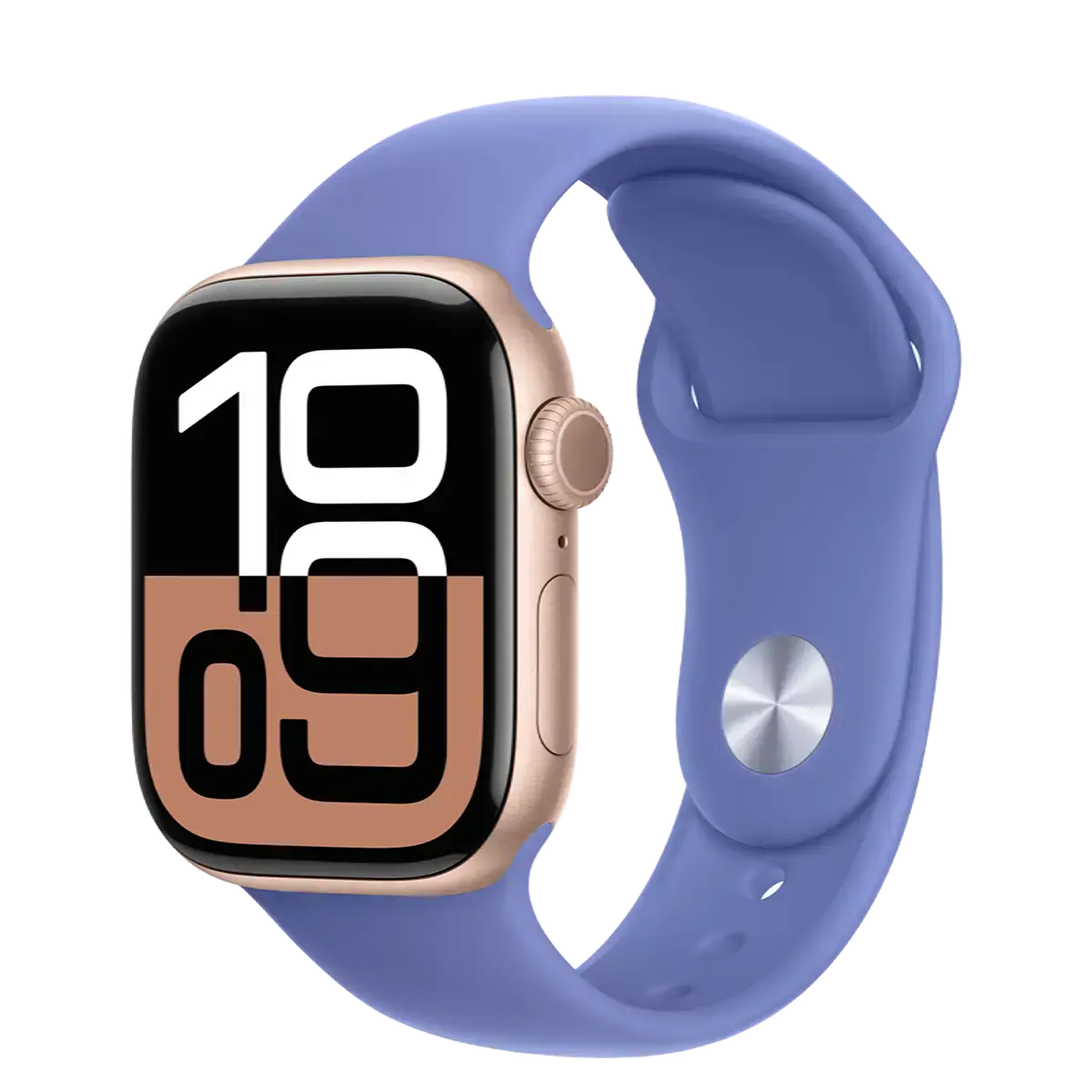 Apple Watch Series 10 GPS 42mm Rose Gold Aluminum Case with Periwinkle Sport Band - S/M (MWWY3+MDT14)