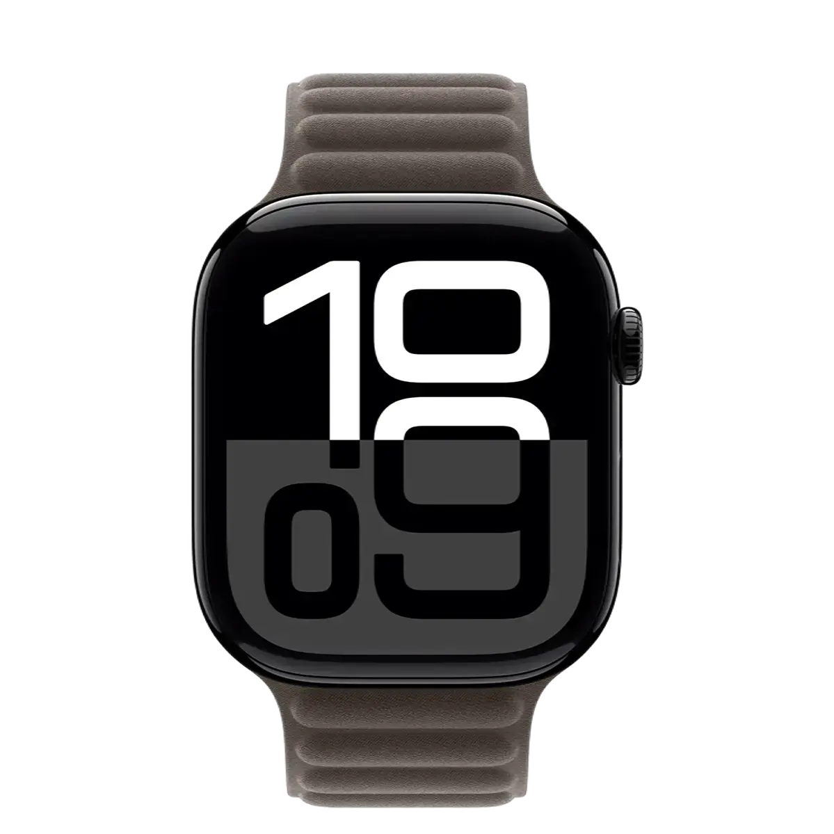 Apple Watch Series 10 GPS 46mm Jet Black Aluminum Case with Dark Taupe Magnetic Link - M/L (MWX13+MXWX3)