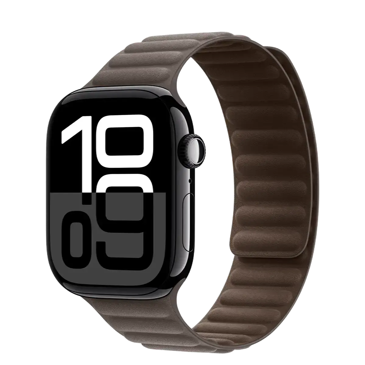 Apple Watch Series 10 GPS 46mm Jet Black Aluminum Case with Dark Taupe Magnetic Link - M/L (MWX13+MXWX3)