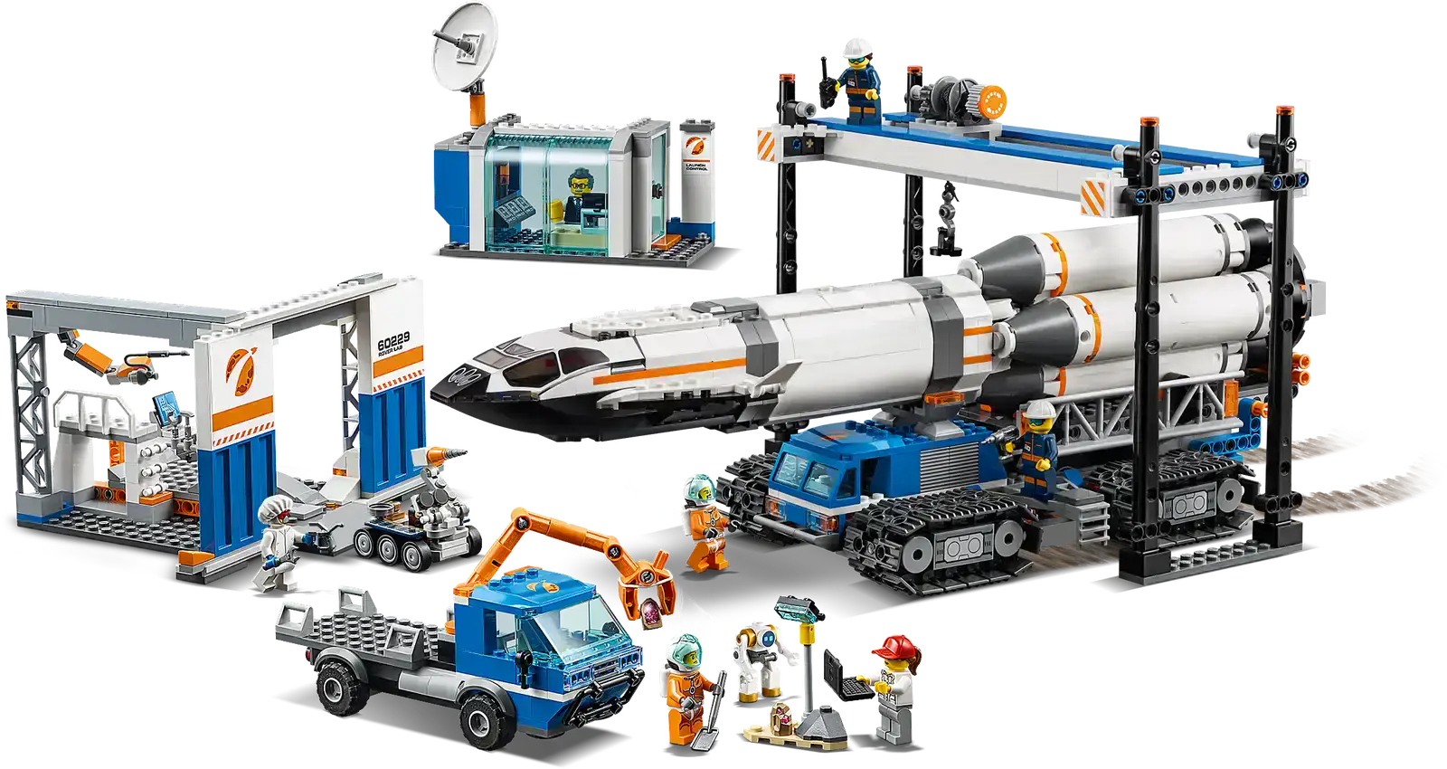Блоковий конструктор LEGO City Збірка та транспортування ракет (60229)