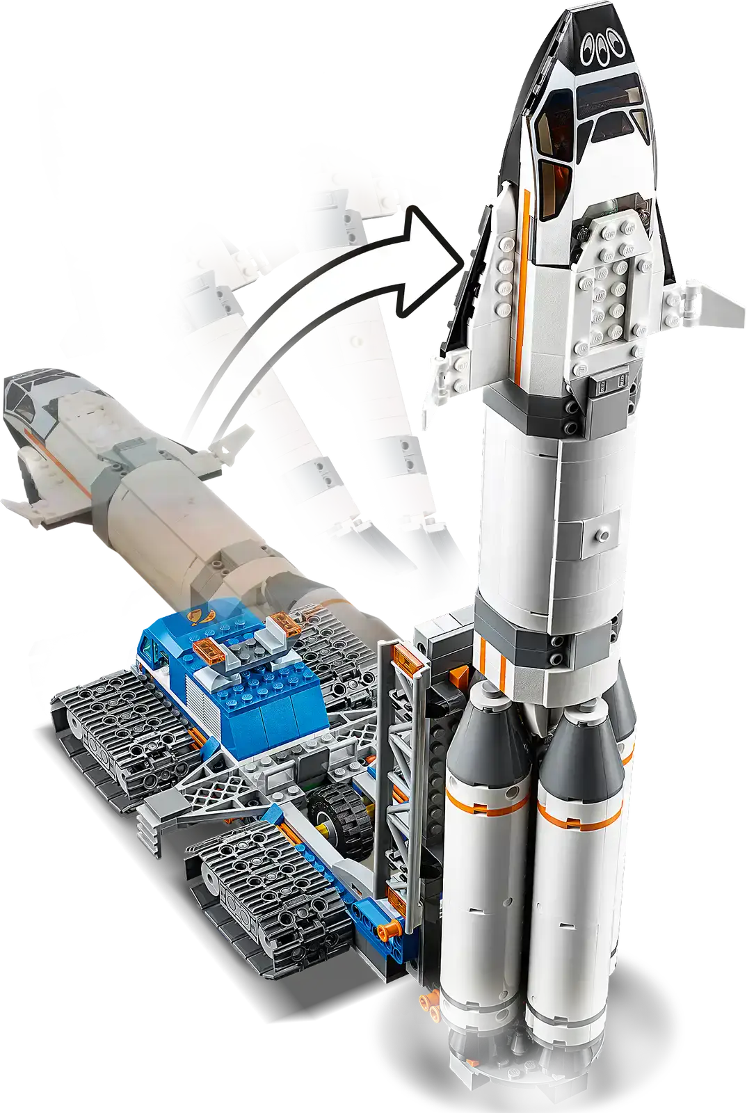 Блоковий конструктор LEGO City Збірка та транспортування ракет (60229)