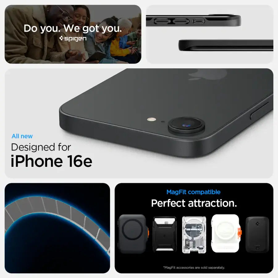 Чохол Spigen Thin Fit для iPhone 16e - Black (ACS09135)