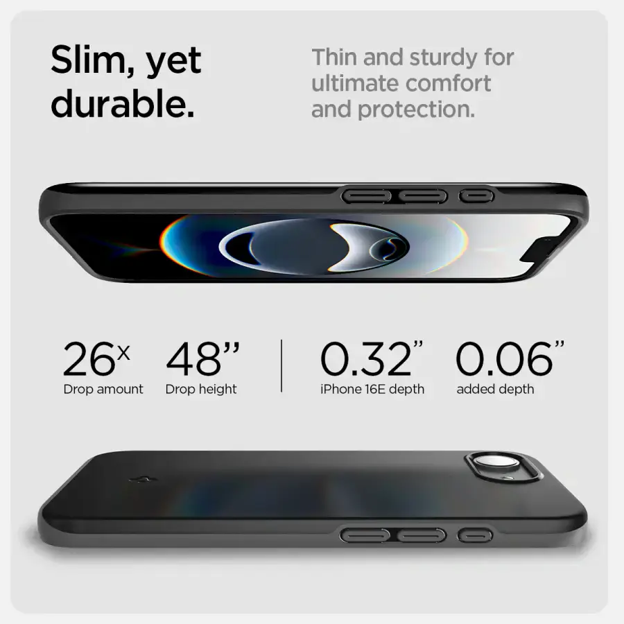 Чохол Spigen Thin Fit для iPhone 16e - Black (ACS09135)