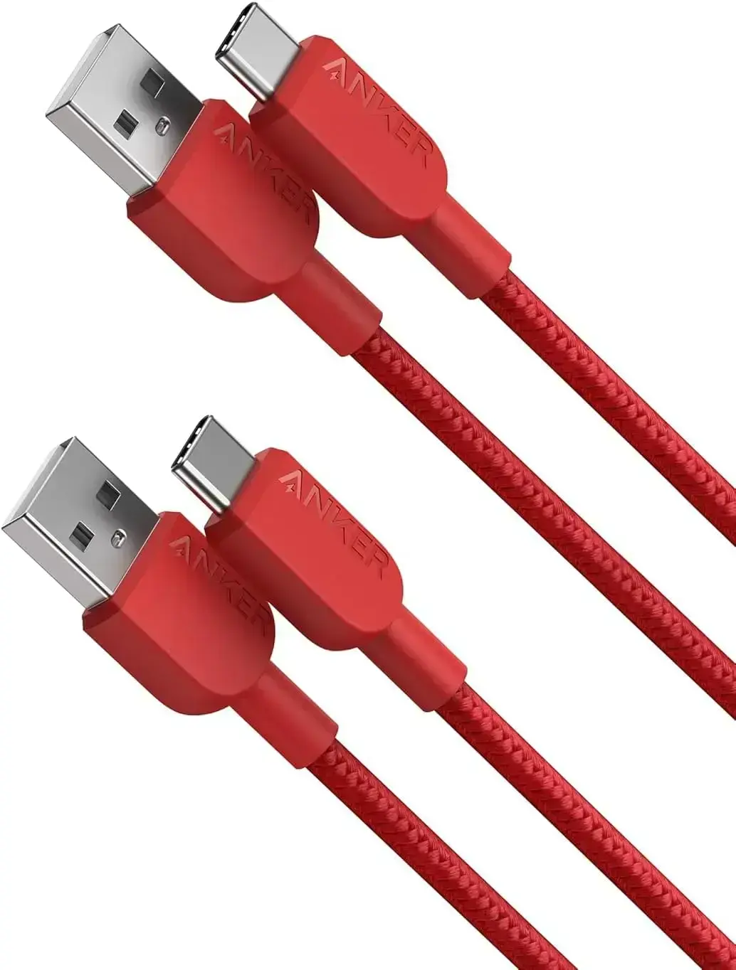 Кабель Anker 310 PowerLine USB-A to Type-C Charger Cable [2-Pack - 0,9м] - Red (B81G5091)