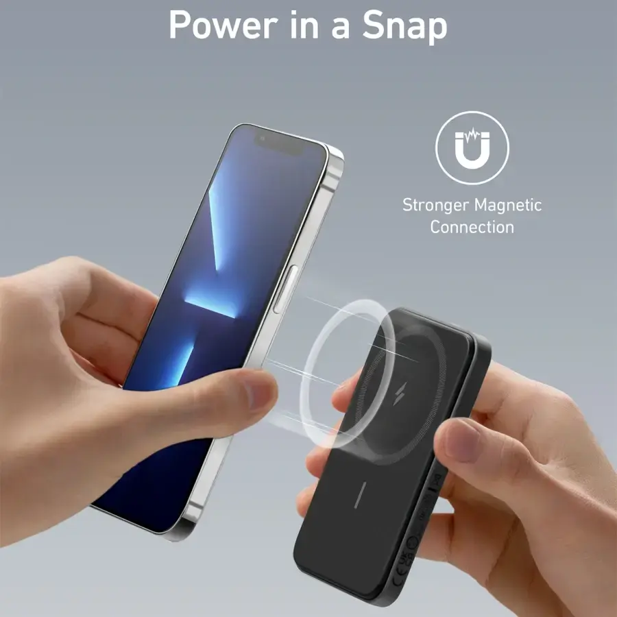 Магнітний павербанк Anker 621 Magnetic 5000mAh [MagGo] - Black (A1610012, A1611012, A1619912)