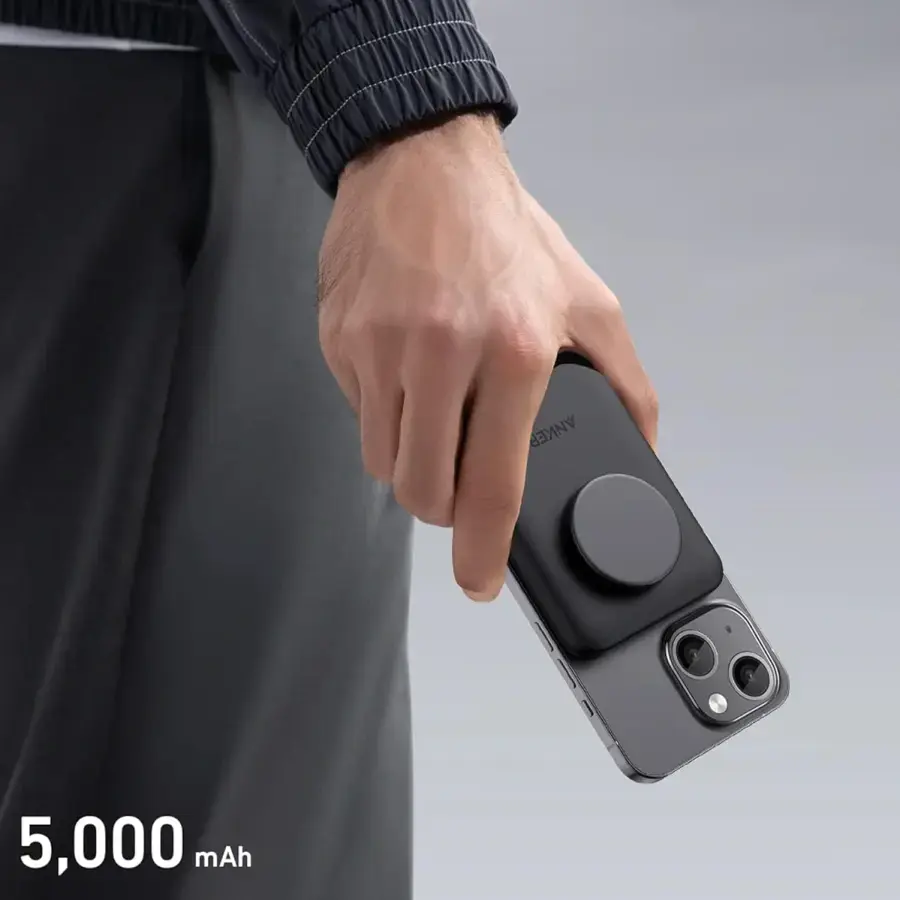 Магнітний павербанк Anker 622 Magnetic Battery 5000mAh [MagGo with PopSockets Grip] - Black (A1612011)