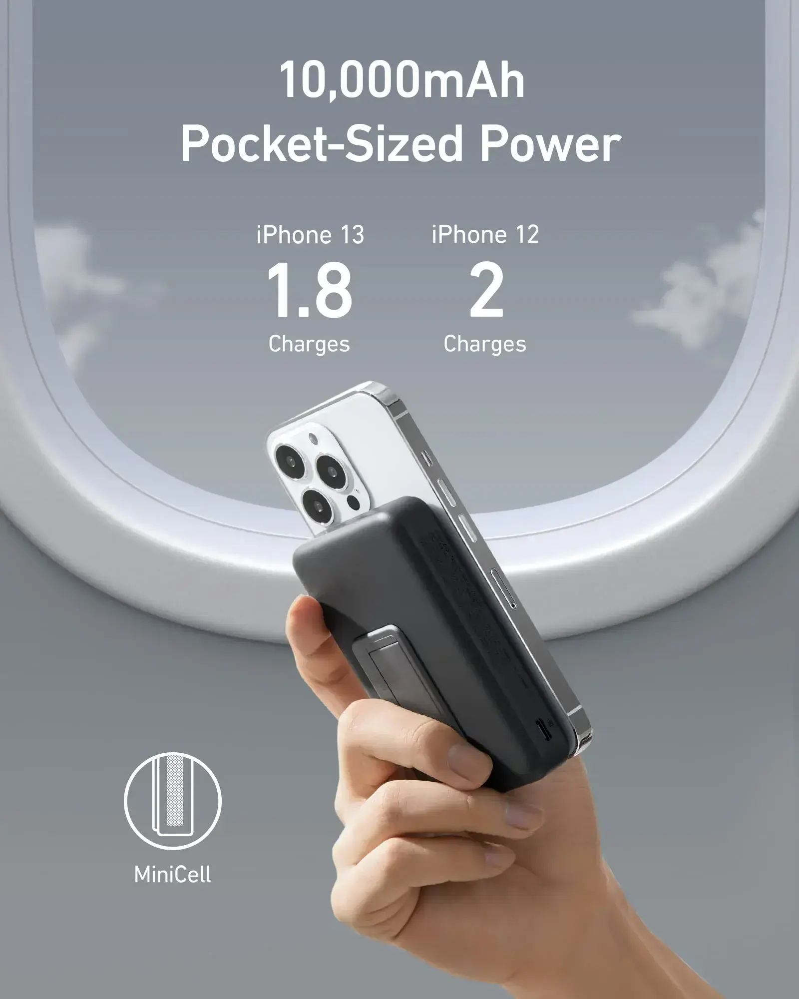 Магнітний павербанк Anker 633 Magnetic Battery 10000mAh 20W [MagGo with Stand] - Interstellar Gray (A1641011, A1641G11)