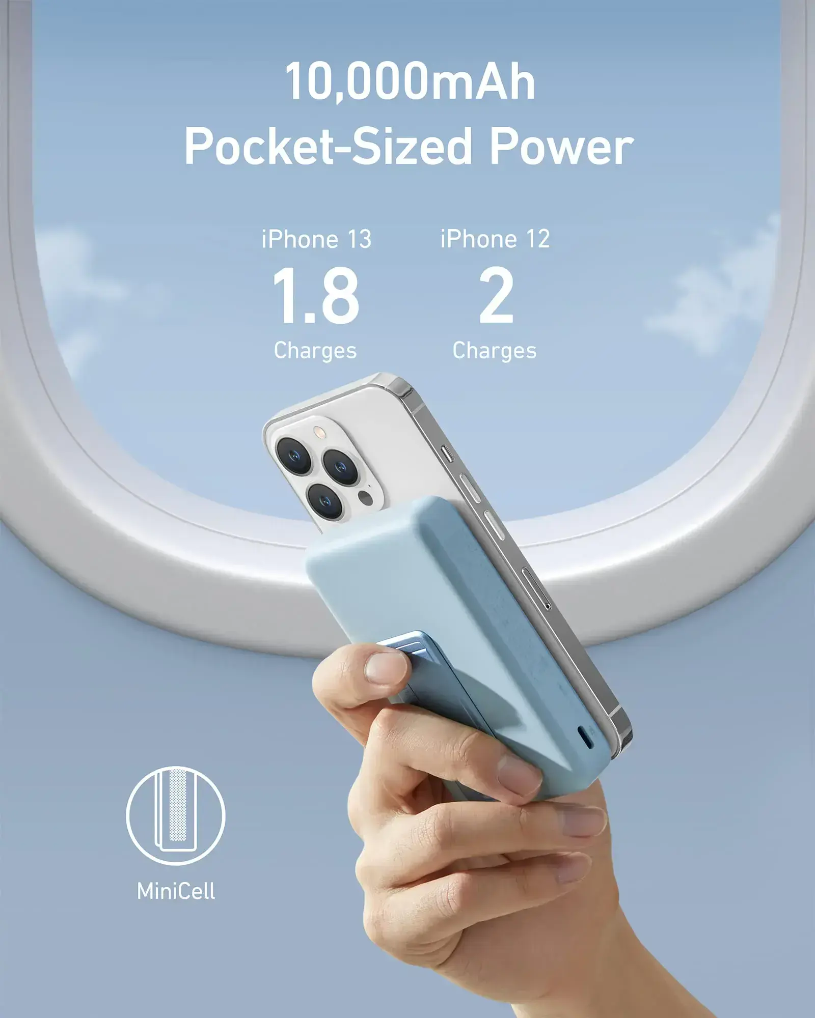 Магнитный павербанк Anker 633 Magnetic Battery 10000mAh 20W [MagGo with Stand] - Misty Blue (A1641B11)