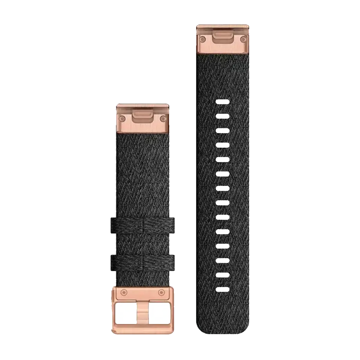 Ремінець Garmin QuickFit 20 mm Heathered Black Nylon with Rose Gold Hardware (010-12874-00)
