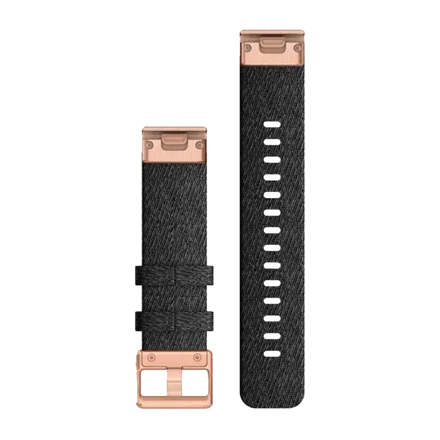 Ремешок Garmin QuickFit 20 mm Heathered Black Nylon with Rose Gold Hardware (010-12874-00)