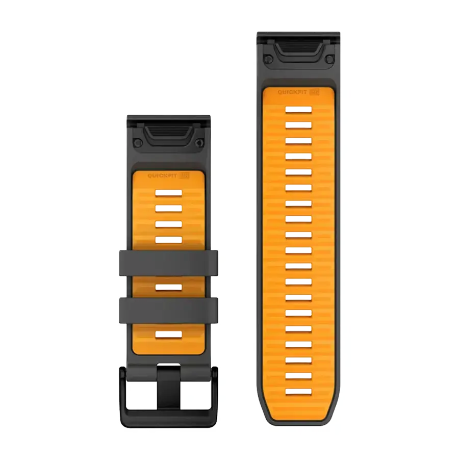 Ремешок Garmin QuickFit 26 Watch Bands Silicone - Graphite/Spark Orange (010-13393-05)