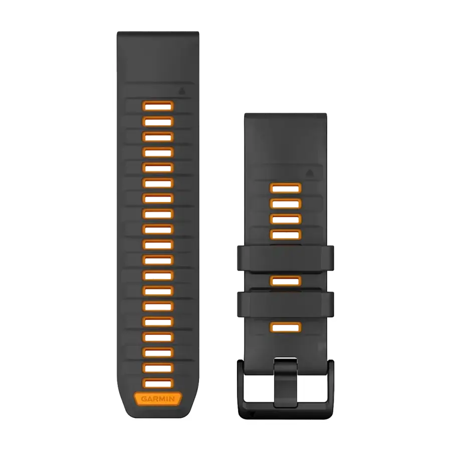 Ремешок Garmin QuickFit 26 Watch Bands Silicone - Graphite/Spark Orange (010-13393-05)