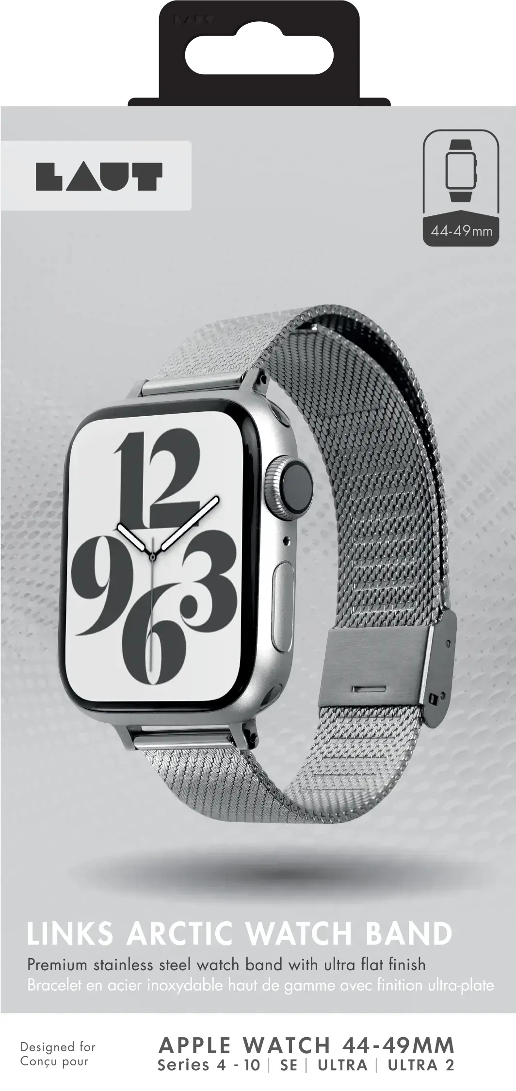 Ремінець LAUT LINKS ARCTIC для Apple Watch 44/45/46/49mm - Silver (L_AWL_ARC_SL)