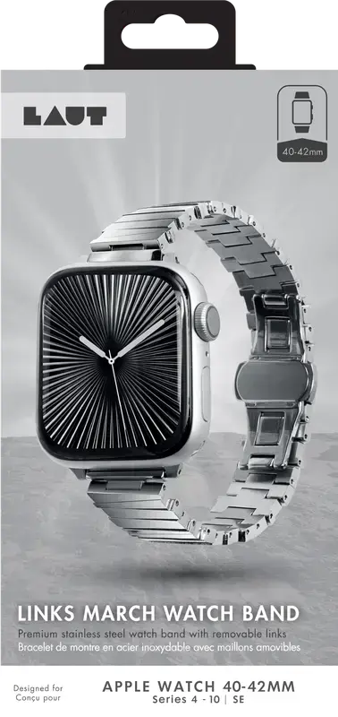 Ремінець LAUT LINKS MARCH для Apple Watch 38/40/41/42mm - Silver (L_AWS_MAR_SL)