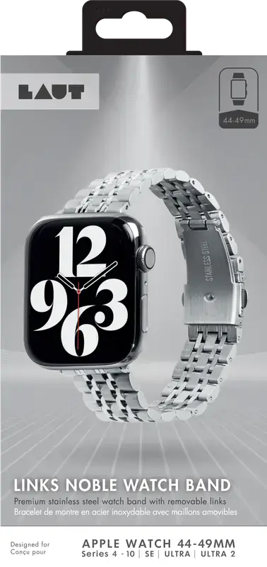 Ремінець LAUT LINKS NOBLE для Apple Watch 38/40/41/42mm - Silver (L_AWS_NO_SL)