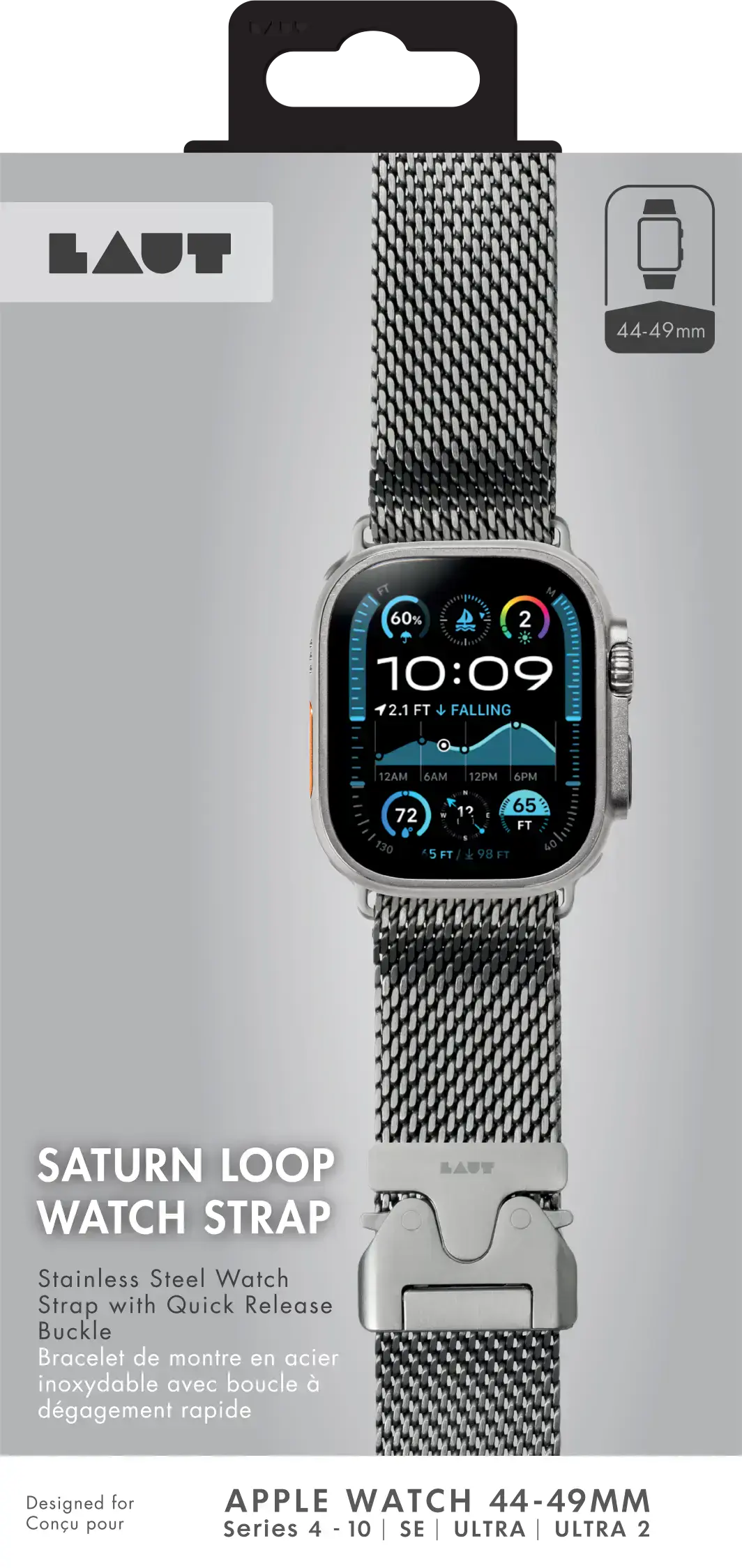 Ремінець LAUT SATURN LOOP для Apple Watch 44/45/46/49mm - Titanium (L_AWL_SAT_TI)