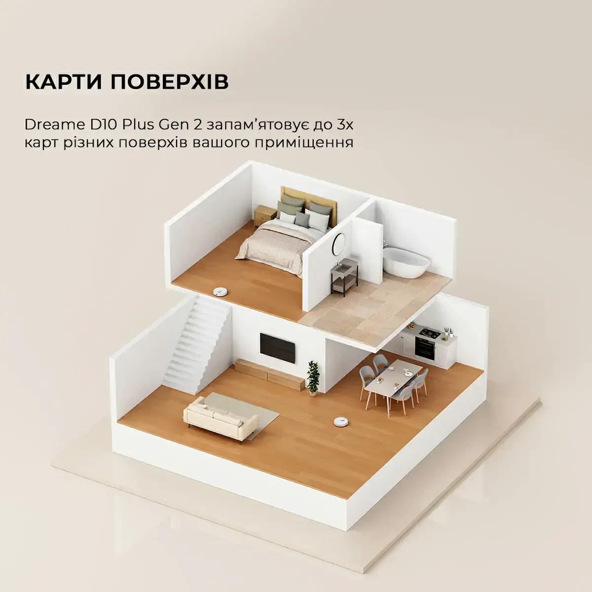 Робот-пылесос с влажной уборкой Dreame Bot D10 Plus Gen 2 (RLD32GD)
