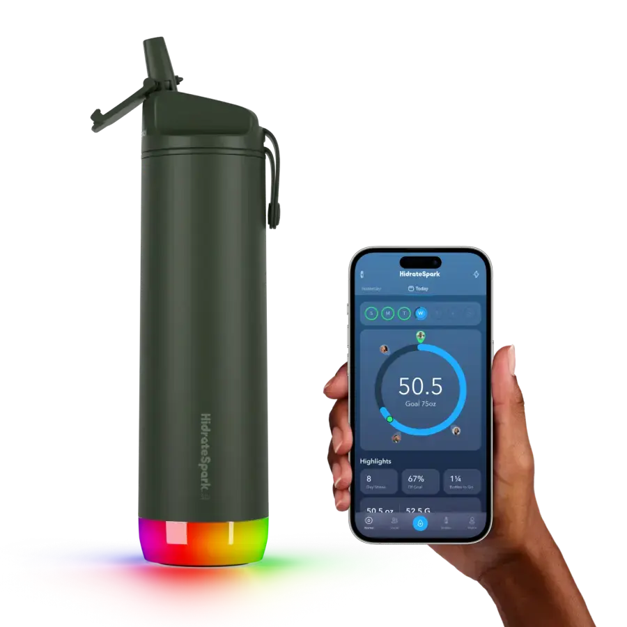 Розумна пляшка для води HidrateSpark PRO 21 oz/621 ml - Straw Lid - Forest (‎‎HI-007-052)