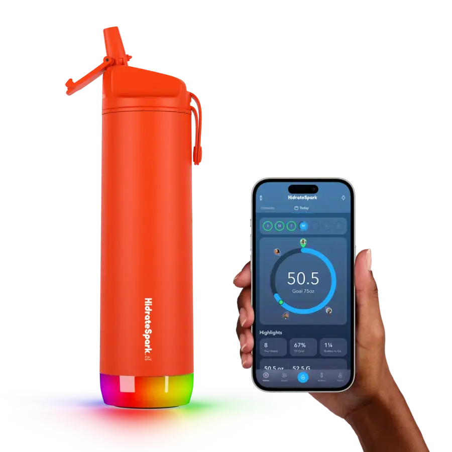 Розумна пляшка для води HidrateSpark PRO 21 oz/621 ml - Straw Lid - Lava (‎HI-012-002)