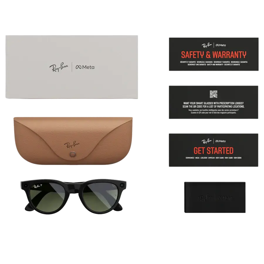 Смарт-окуляри Ray-Ban | Meta Headliner Large - Shiny Black / Clear to Sapphire Transitions (RW4009F 601/MF 51-23)