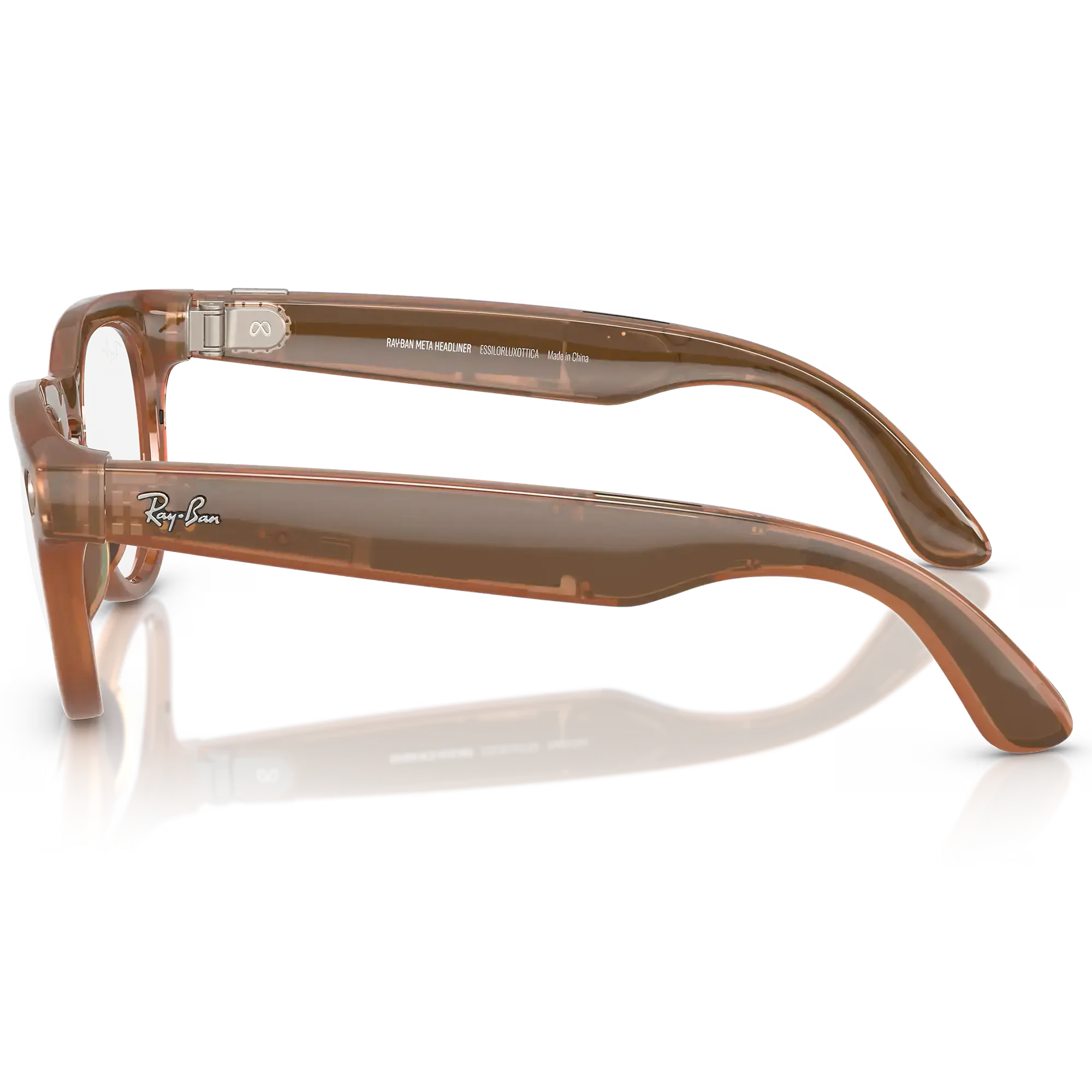 Смарт-очки Ray-Ban | Meta Headliner Standard - Shiny Caramel Transparent / Clear to Sapphire Transitions (RW4009 6706MF 50-23)