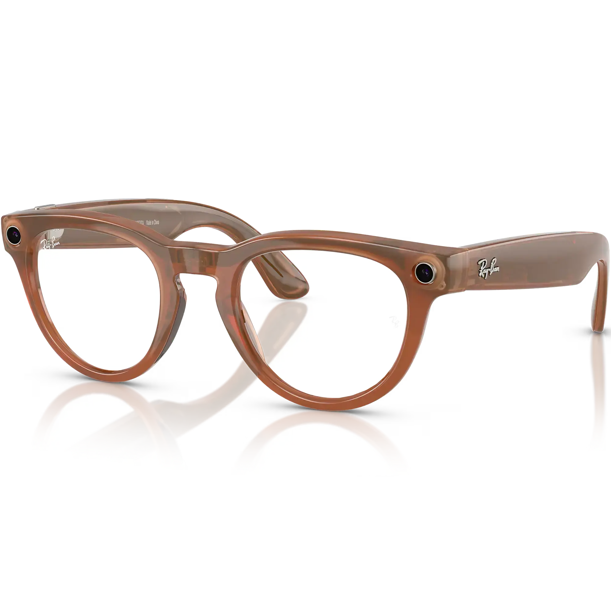 Смарт-очки Ray-Ban | Meta Headliner Standard - Shiny Caramel Transparent / Clear to Sapphire Transitions (RW4009 6706MF 50-23)