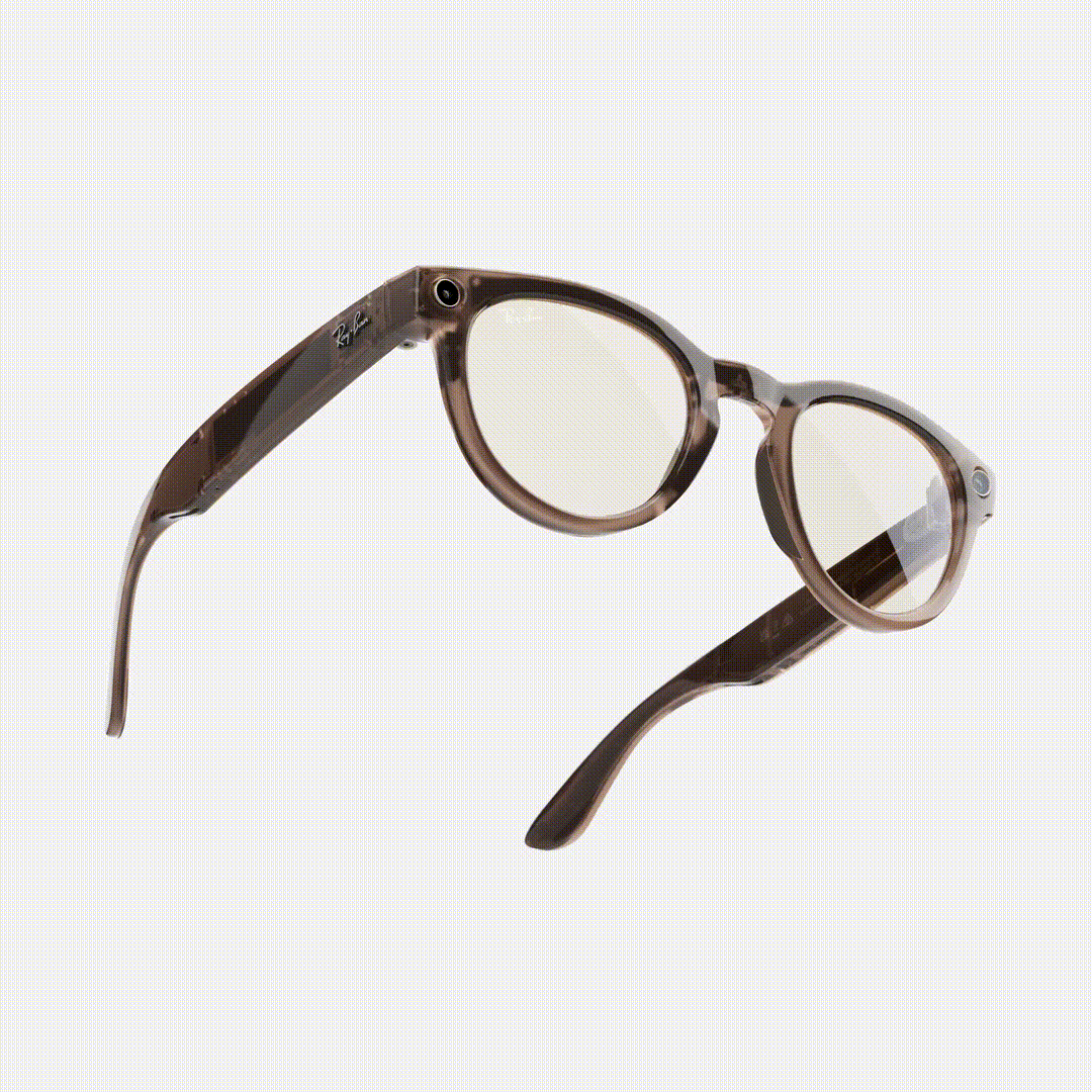 Смарт-очки Ray-Ban | Meta Headliner Standard - Shiny Warm Stone Transparent / Tint to Saffron Yellow Transitions (RW4009 6705ZX 50-23)