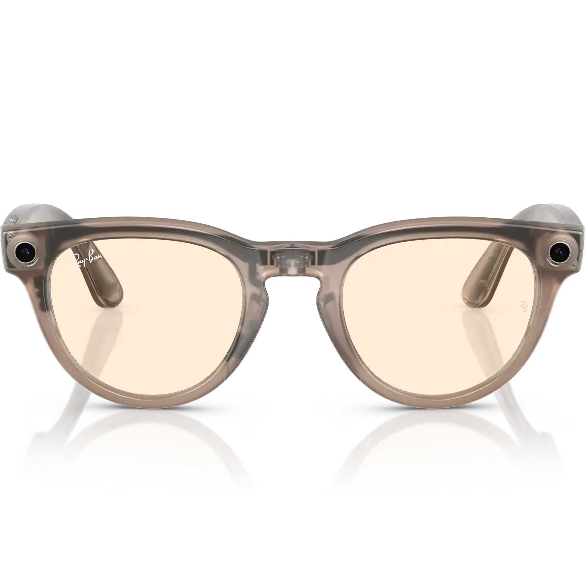 Смарт-очки Ray-Ban | Meta Headliner Standard - Shiny Warm Stone Transparent / Tint to Saffron Yellow Transitions (RW4009 6705ZX 50-23)