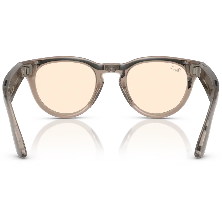 Смарт-очки Ray-Ban | Meta Headliner Standard - Shiny Warm Stone Transparent / Tint to Saffron Yellow Transitions (RW4009 6705ZX 50-23)