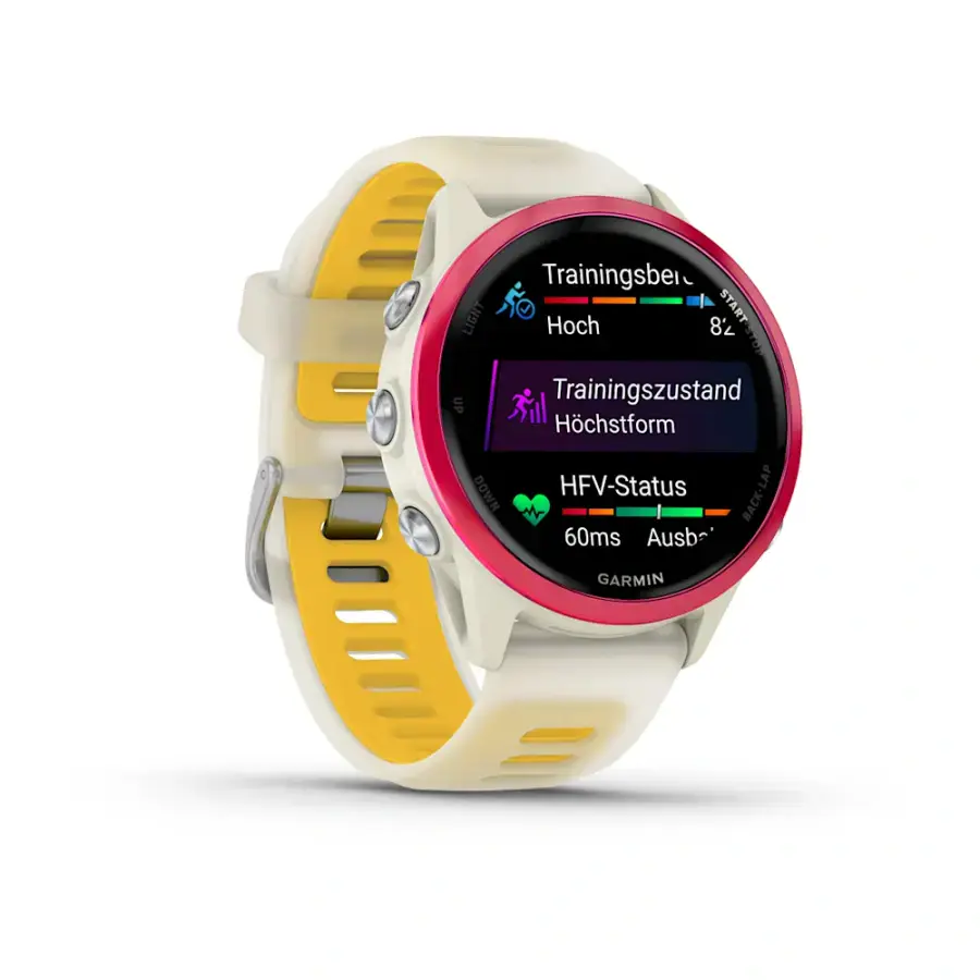 Спортивний годинник Garmin Forerunner 570 - 42 mm Raspberry Aluminum with Translucent Bone/Mango Band (010-02970-02)