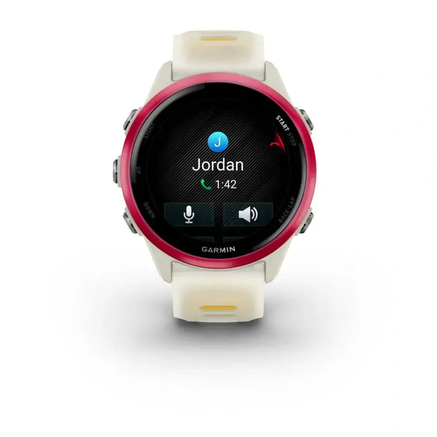 Спортивний годинник Garmin Forerunner 570 - 42 mm Raspberry Aluminum with Translucent Bone/Mango Band (010-02970-02)