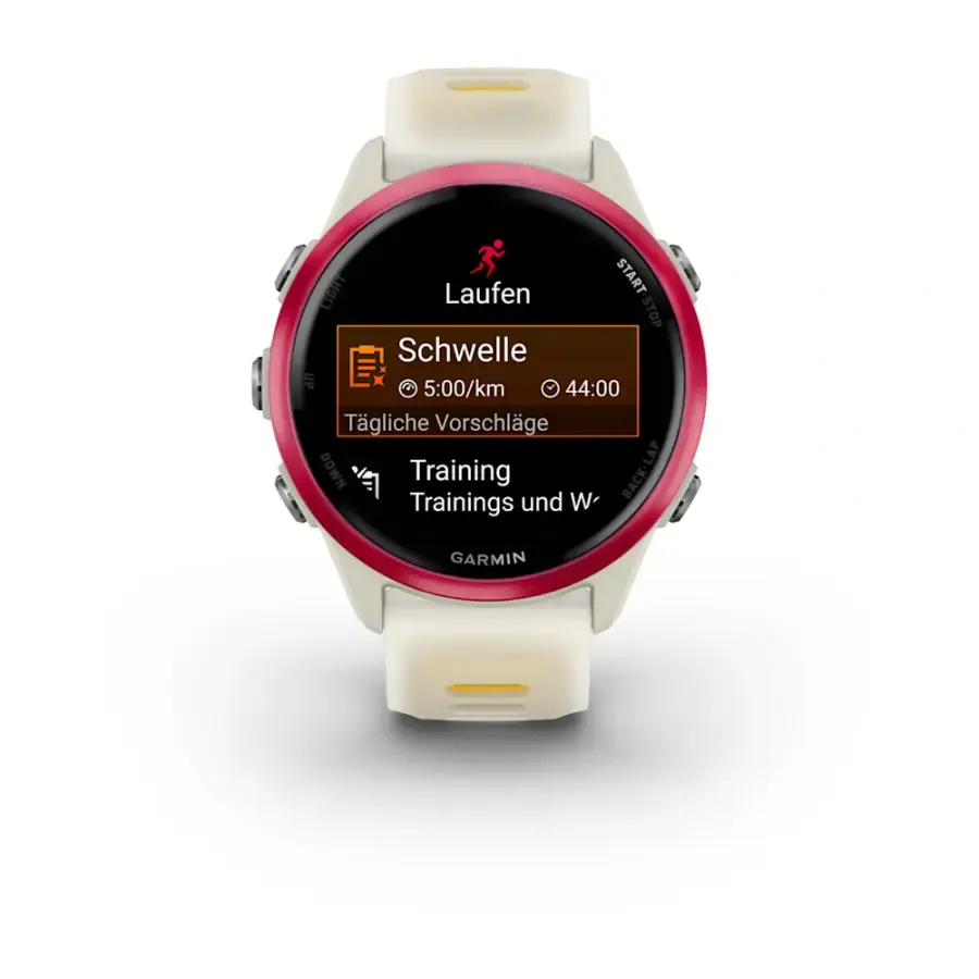 Спортивний годинник Garmin Forerunner 570 - 42 mm Raspberry Aluminum with Translucent Bone/Mango Band (010-02970-02)