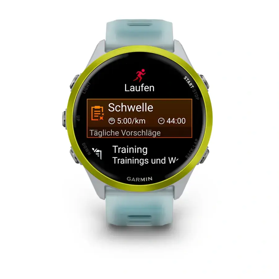 Спортивний годинник Garmin Forerunner 570 - 47 mm Amp Yellow Aluminum with Translucent Whitestone/Turquoise Band (010-02971-01)
