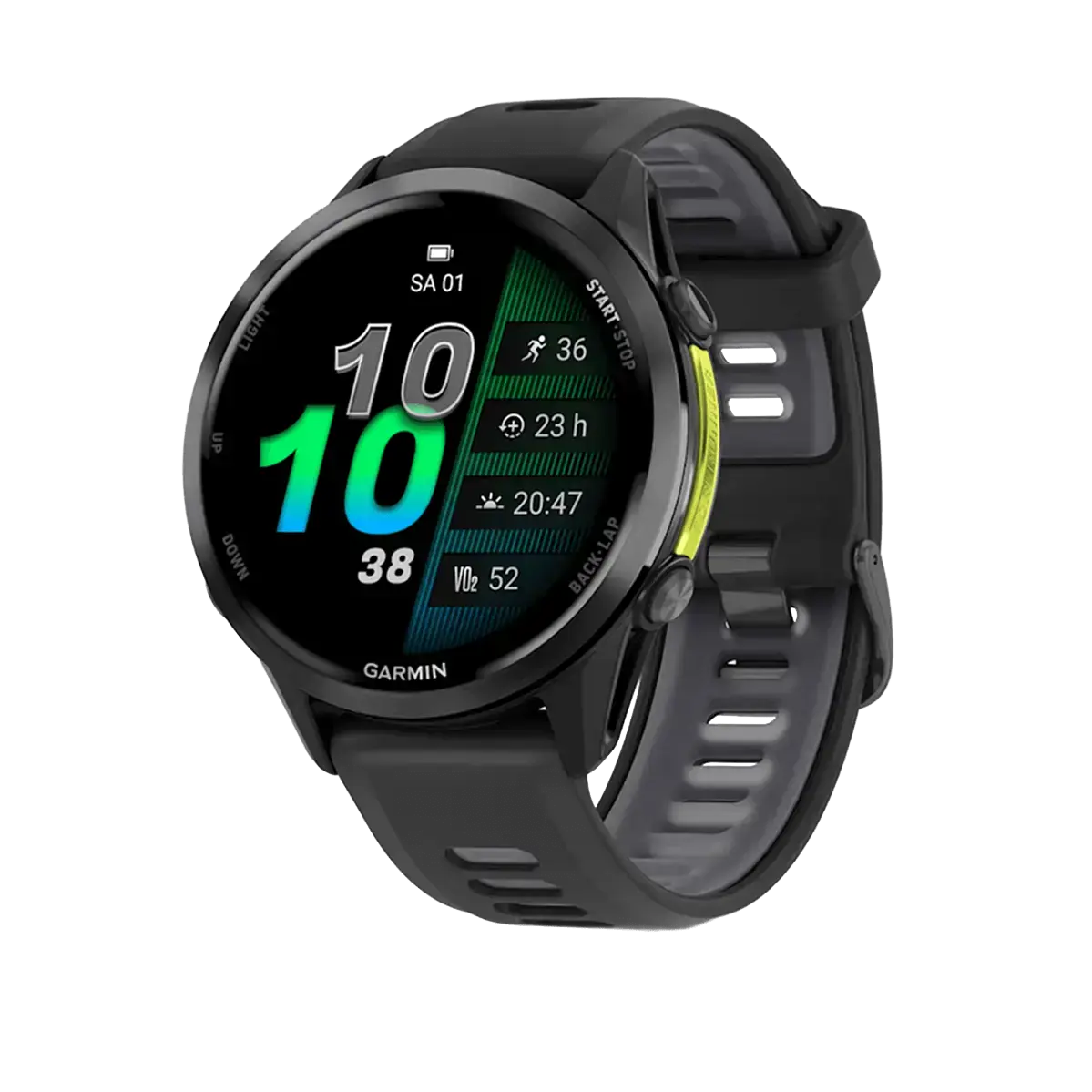 Спортивные часы Garmin Forerunner 970 Carbon Gray DLC Titanium with Black Case and Black/Translucent Whitestone Band (010-02969-10)