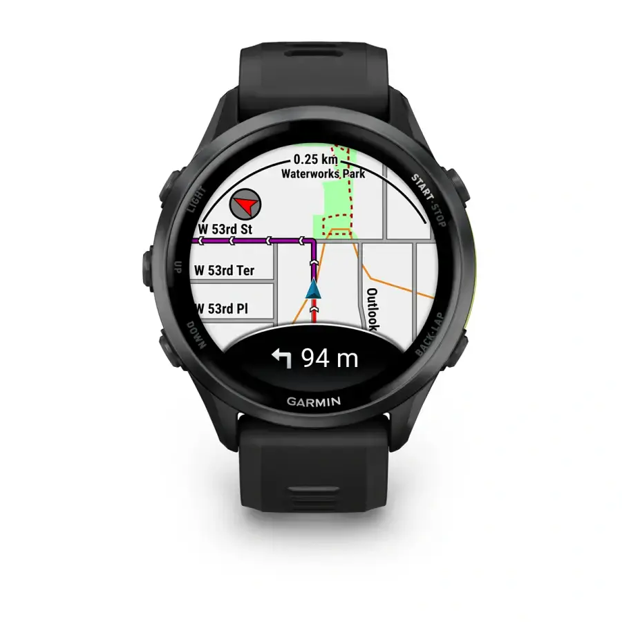 Спортивний годинник Garmin Forerunner 970 Carbon Gray DLC Titanium with Black Case and Black/Translucent Whitestone Band (010-02969-10)