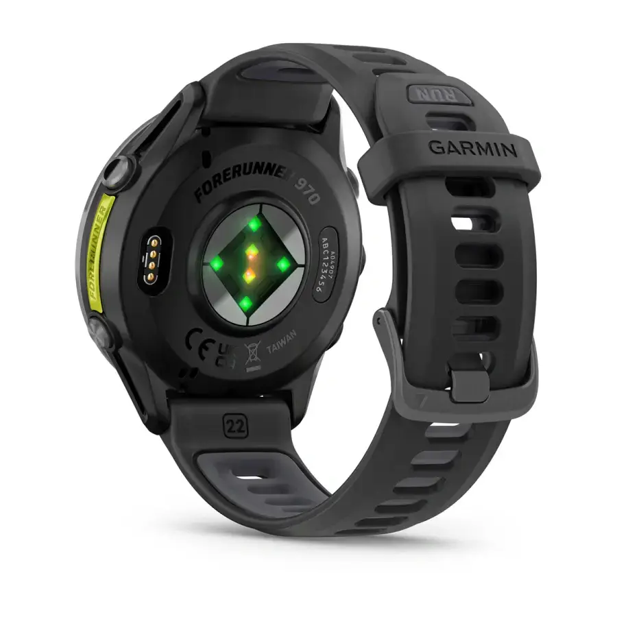 Спортивний годинник Garmin Forerunner 970 Carbon Gray DLC Titanium with Black Case and Black/Translucent Whitestone Band (010-02969-10)