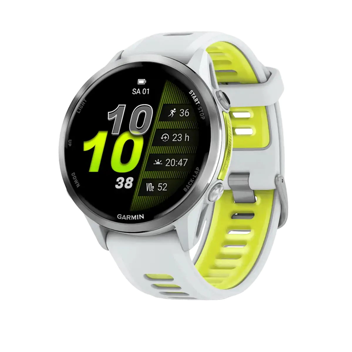 Спортивные часы Garmin Forerunner 970 Titanium with Whitestone Case and Whitestone/Translucent Amp Yellow Band (010-02969-11)