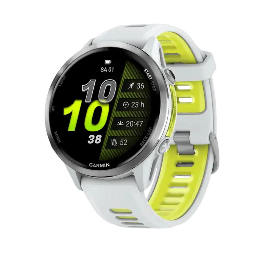 Спортивний годинник Garmin Forerunner 970 Titanium with Whitestone Case and Whitestone/Translucent Amp Yellow Band (010-02969-11)