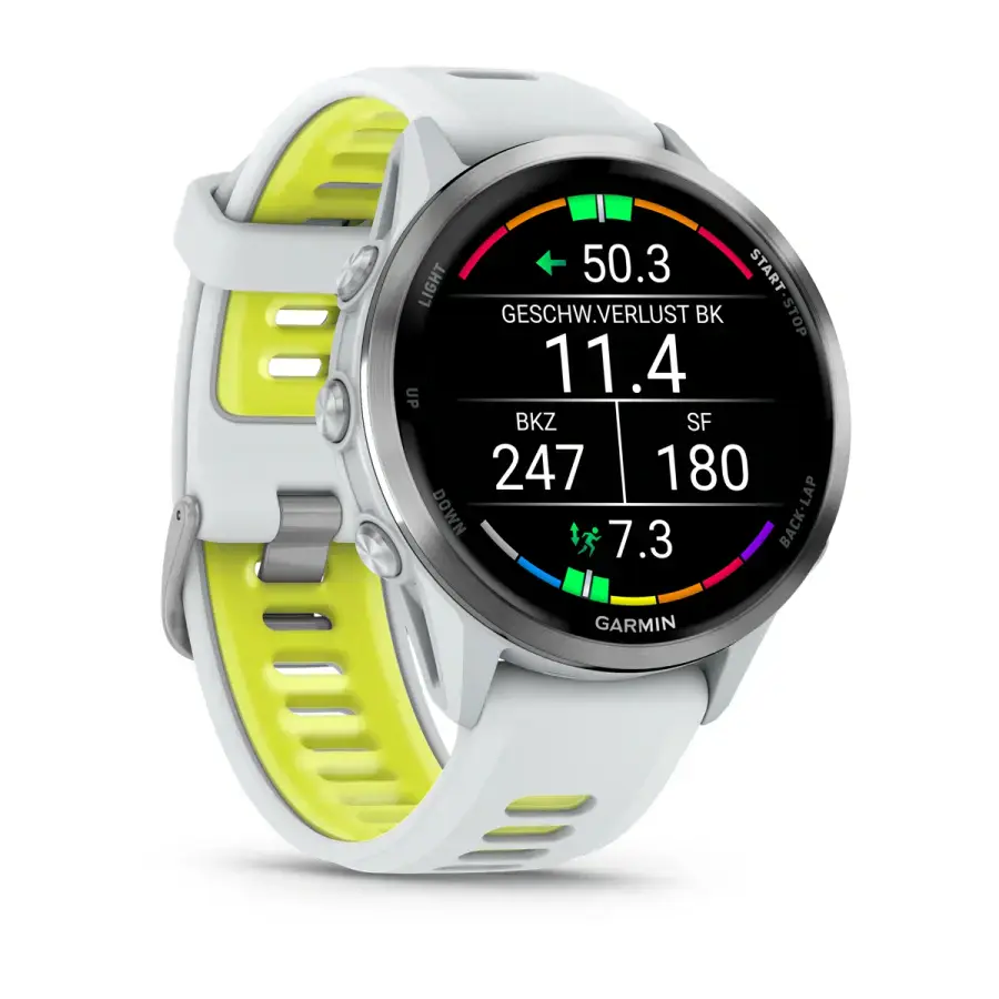 Спортивний годинник Garmin Forerunner 970 Titanium with Whitestone Case and Whitestone/Translucent Amp Yellow Band (010-02969-11)