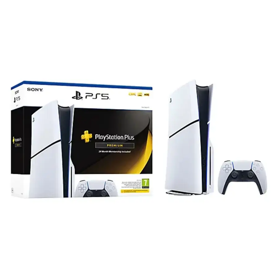 Стаціонарна ігрова приставка Sony PlayStation 5 Slim Blu-Ray 1TB - PlayStation Plus Premium 24 Month Subscription Bundle