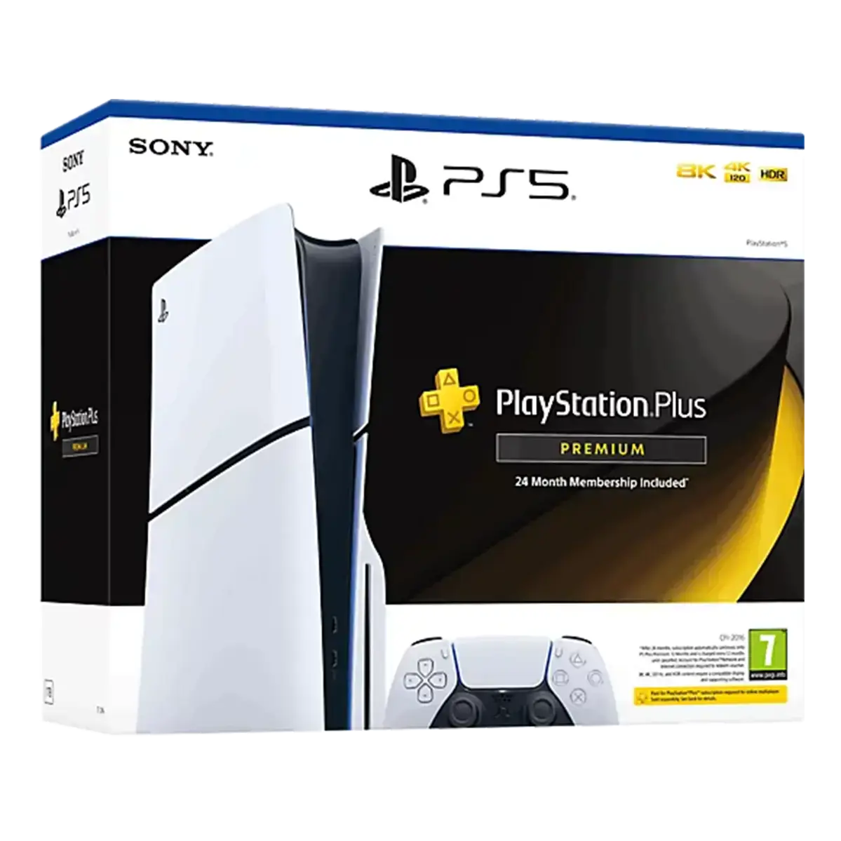 Стаціонарна ігрова приставка Sony PlayStation 5 Slim Blu-Ray 1TB - PlayStation Plus Premium 24 Month Subscription Bundle