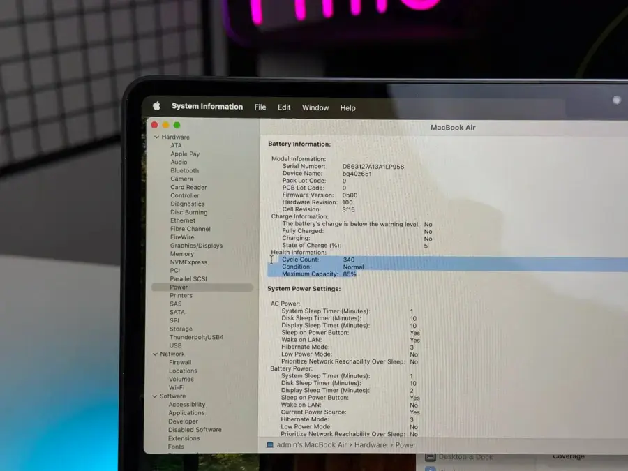 ВЖИВАНИЙ MacBook Air 15" M2/8GB/256GB Midnight 2023 (MQKW3) - Стан: задовільний | Акумулятор: 85% | Комплектація: MacBook, зарядка | Гарантія: 3 міс.