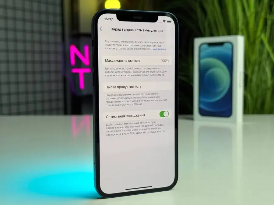 Б/У Apple iPhone 12 64GB Blue (MGH93, MGJ83) - Состояние: хороший | Аккумулятор: 100% | Комплектация: полный | Гарантія: 1 мес.