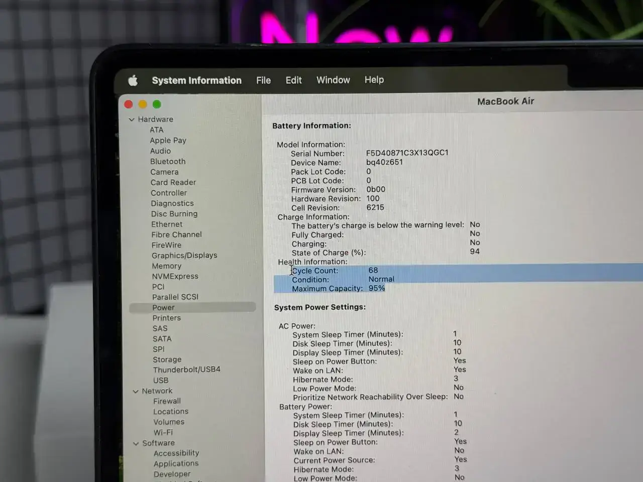 Б/У MacBook Air 13.6" Midnight 2022 (Z160000AZ) - Состояние: удовлетворительный | Аккумулятор: 100% | Комплектация: полный | Гарантія: 1 мес.