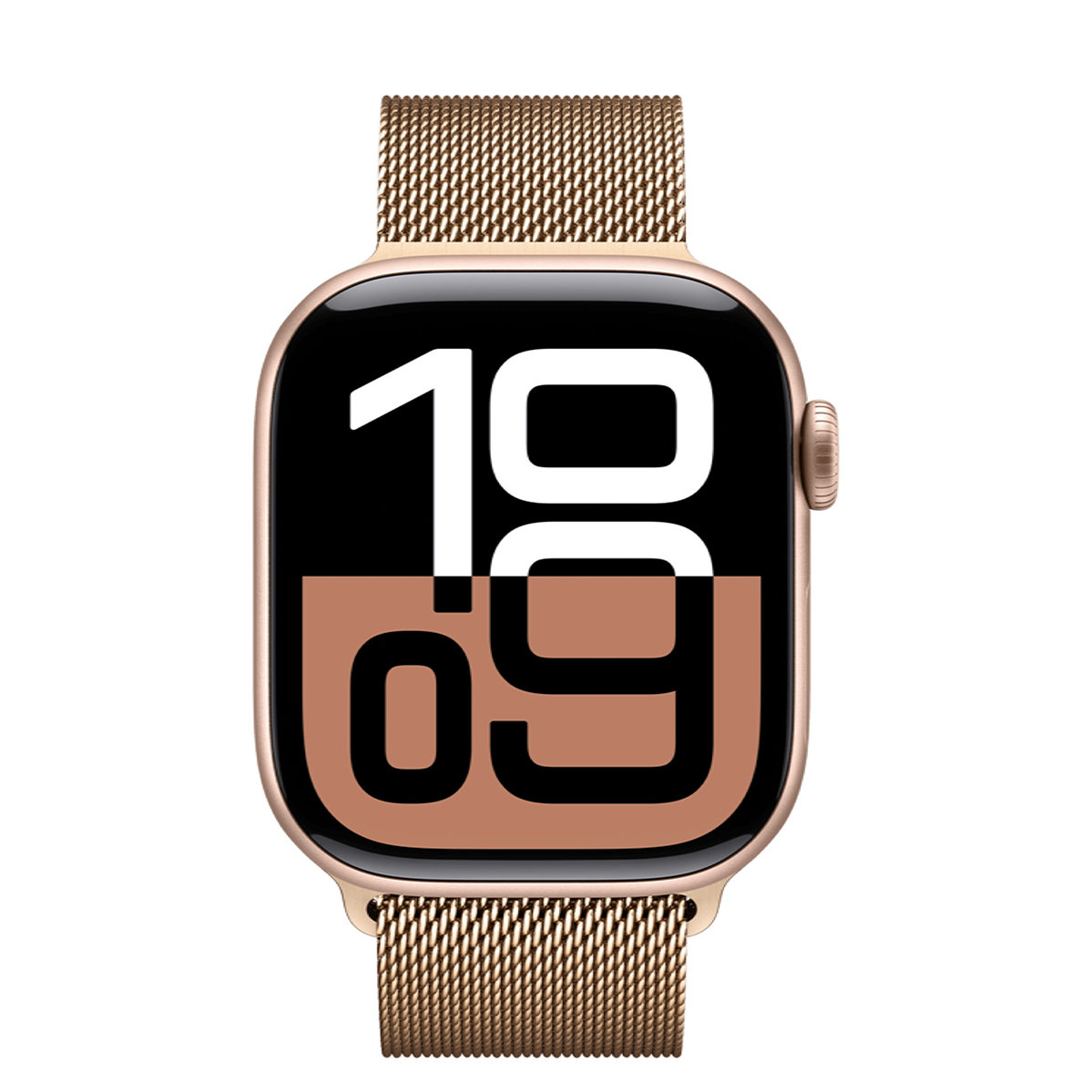 Apple Watch Series 10 GPS 42mm Rose Gold Aluminum Case with Gold Milanese Loop (MWWY3+MXMN3)