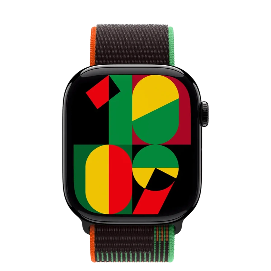 Apple Watch Series 10 GPS 46mm Jet Black Aluminum Case with Black Unity Sport Loop (MWX13+MUJU3)