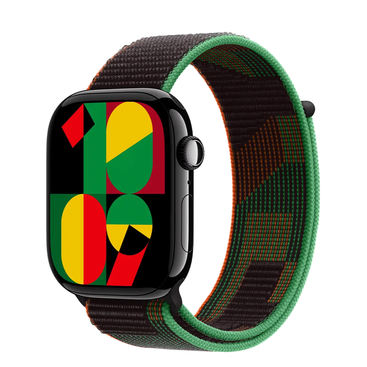 Apple Watch Series 10 GPS 46mm Jet Black Aluminum Case with Black Unity Sport Loop (MWX13+MUJU3)