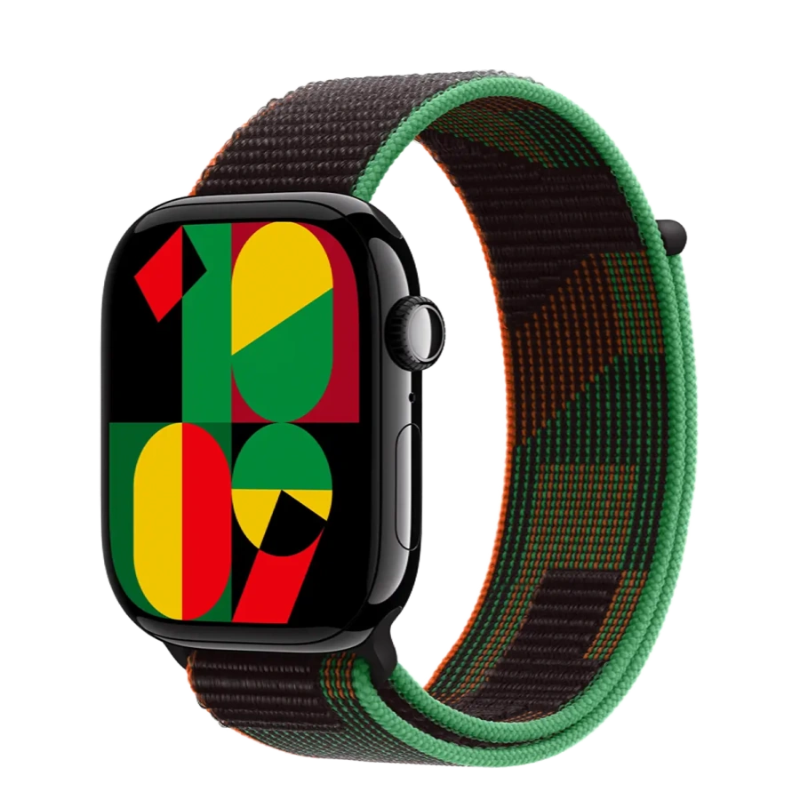 Apple Watch Series 10 GPS 46mm Jet Black Aluminum Case with Black Unity Sport Loop (MWX13+MUJU3)