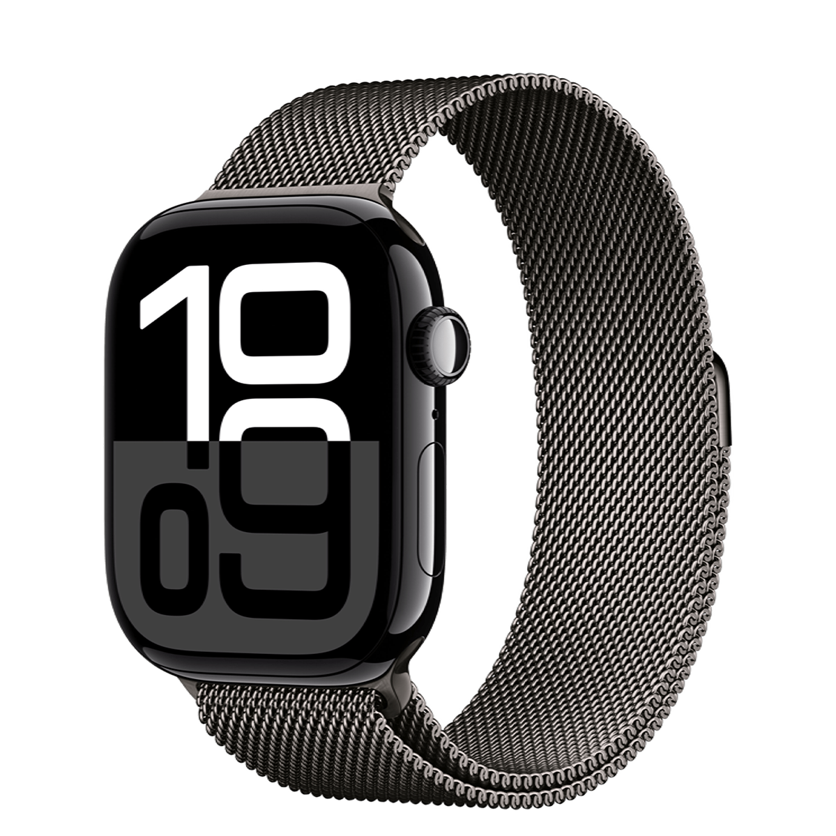 Apple Watch Series 10 GPS 46mm Jet Black Aluminum Case with Slate Milanese Loop - M/L (MWX13+MXMT3)